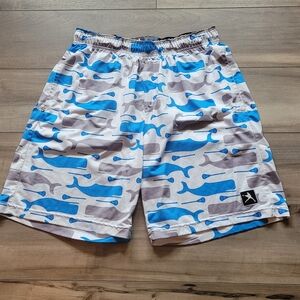 Lacrosee Unlimited Men's Blue and Gray Whale Patterned Shorts
